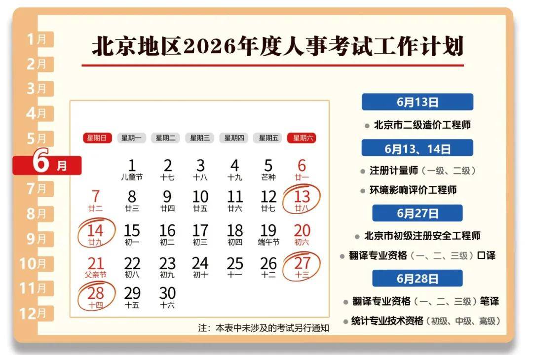 北京人事考試年度計劃公佈！快點收藏！