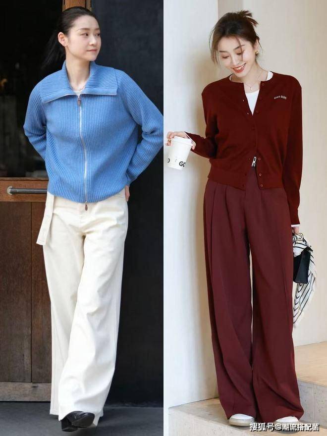 原創今年春天流行的“闊腿褲”，這樣穿時髦減齡又高階，趕快收藏起來